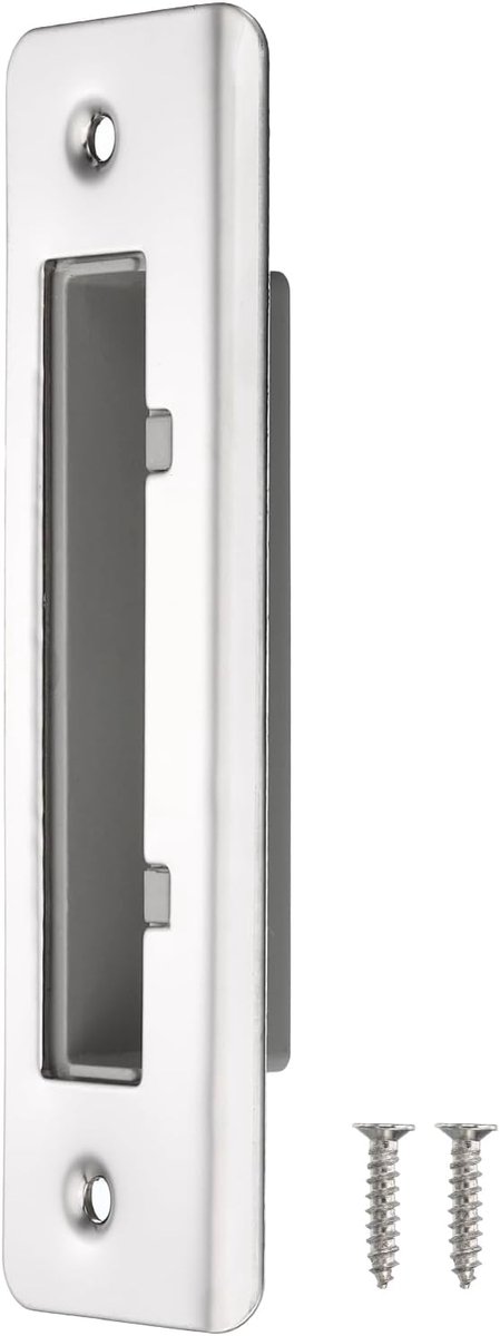Sourcing map Deurslagplaat, 133 mm x 40 mm, 201 roestvrij staal, slagplaat voor deurkozijnen, zilverkleurig