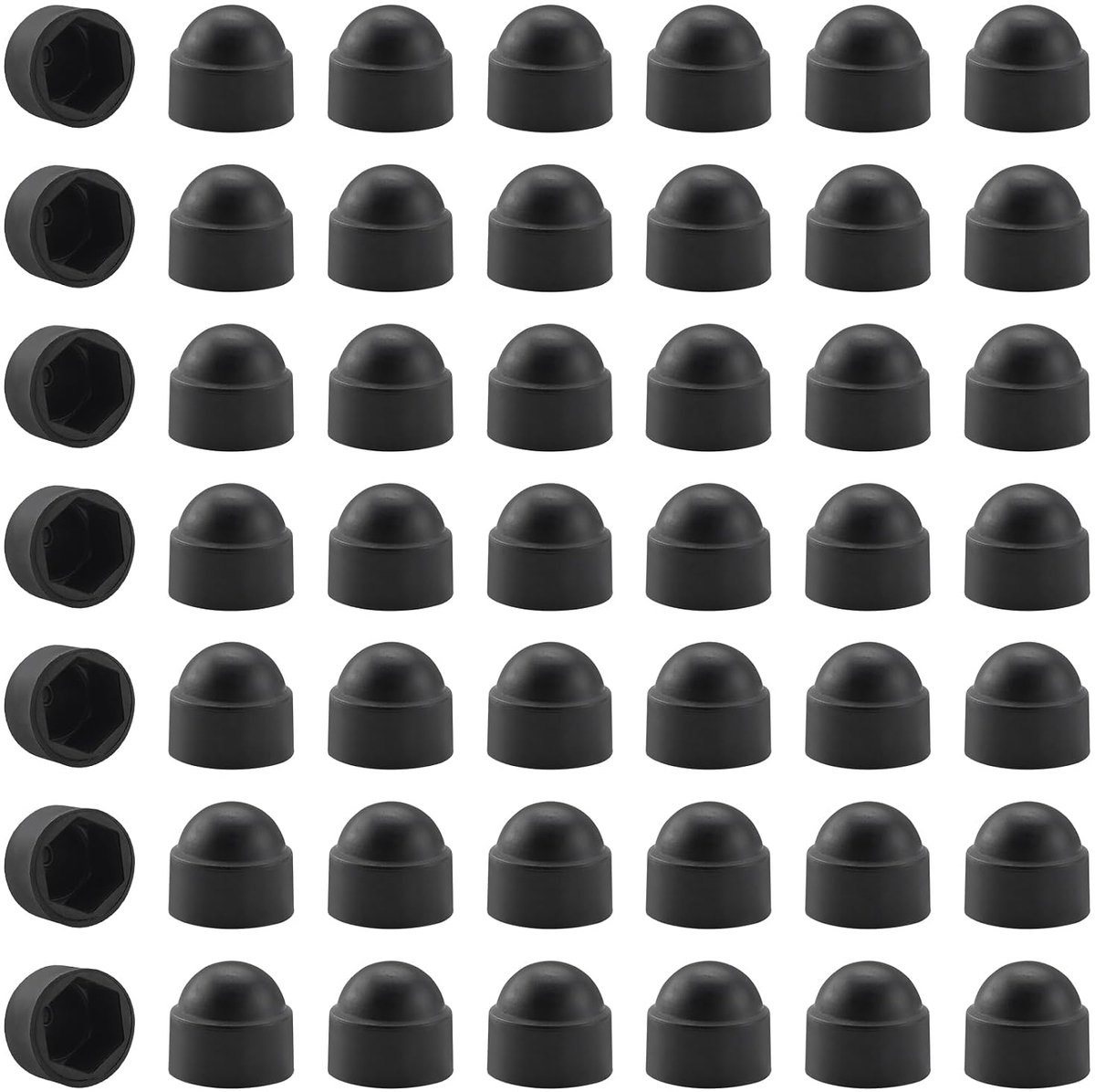 50 Stuks M5 (8mm Sleutel) Koepelmoer Beschermkappen, Zeskantige Schroefafdekking, voor Het Beschermen van Schroeven en Moeren, Zwart