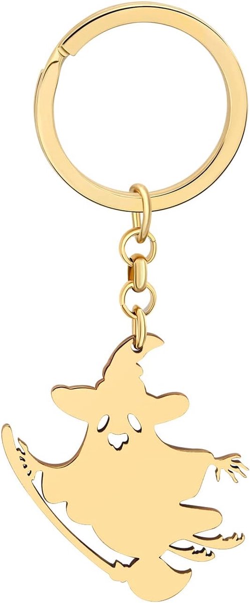 Rvs Bezem Ghost Sleutelhanger Purse Charms Sieraden Geschenken Voor Vrouwen Auto Rugzak Sleutelhanger Accessoires