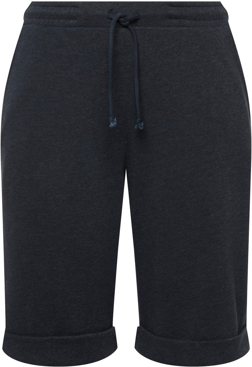 Ulla Popken - Dames - Sweatshort Mary wijde rechte pijpen elastische tailleband - Marine - Maat 54+