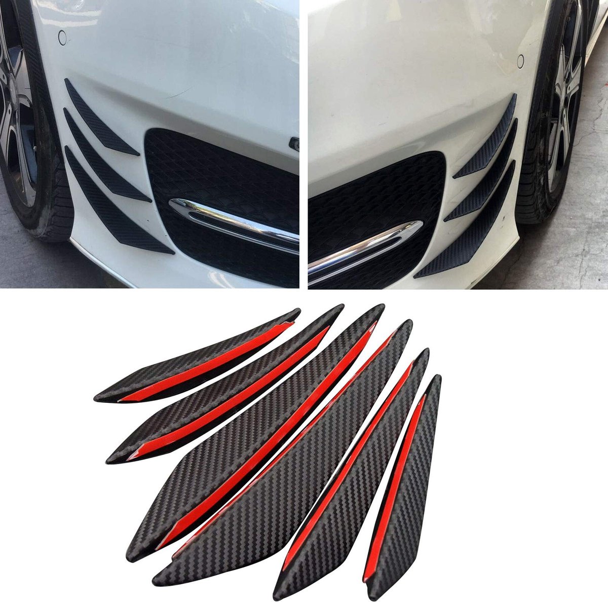 SolidKeus - Universele Carbon Fiber Voorkant Spoiler Kit