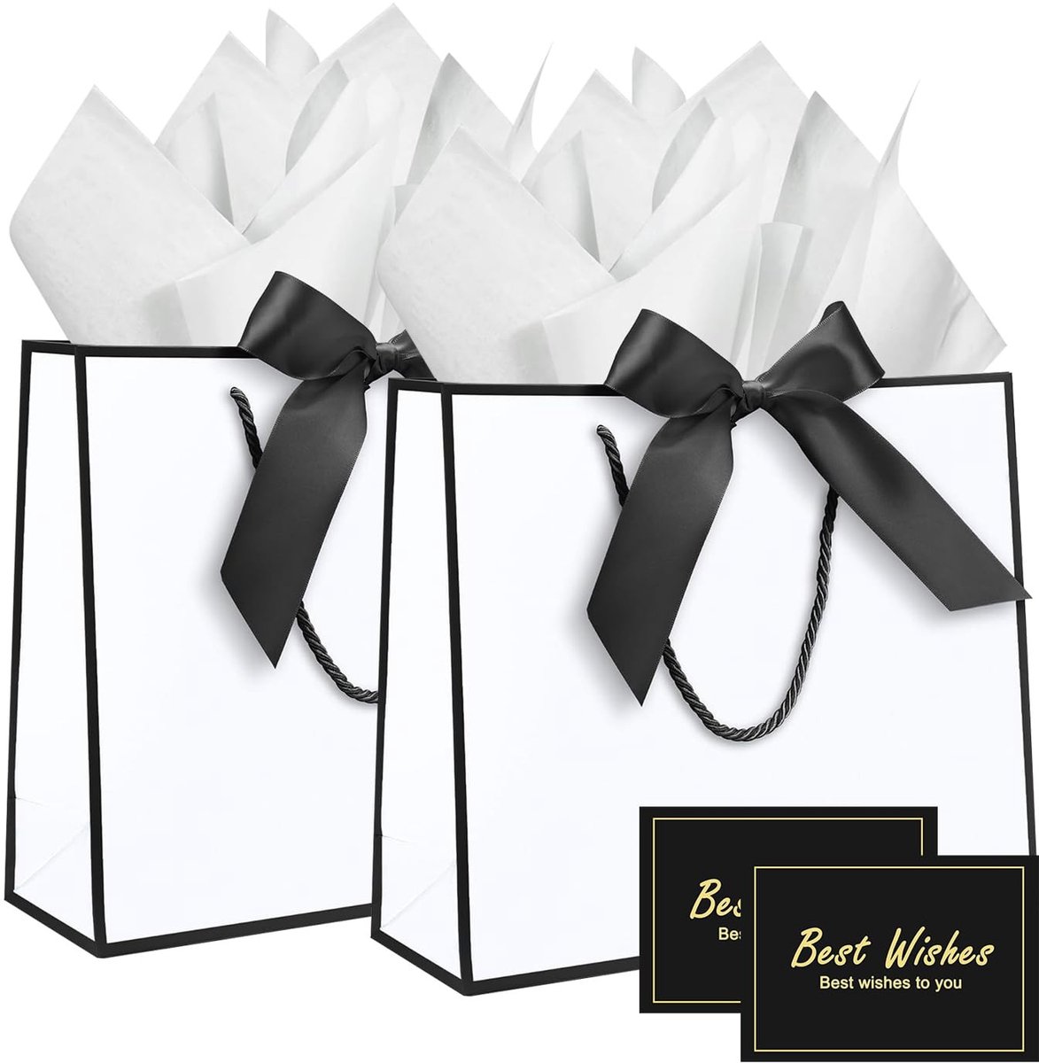 SolidKeus - Set van 2 Medium Papieren Cadeauzakken met Tissuepapier