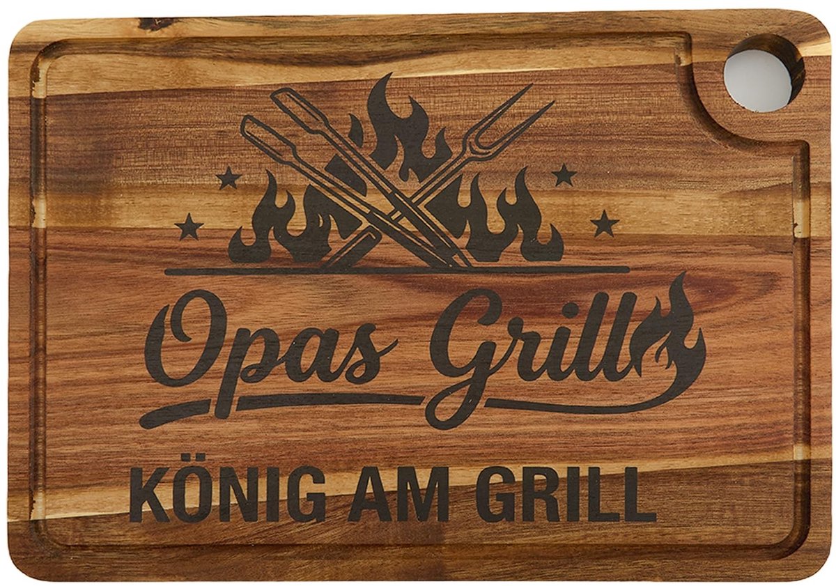 SolidKeus - Snijplank van Acaciahout met Kaasmes voor Opa