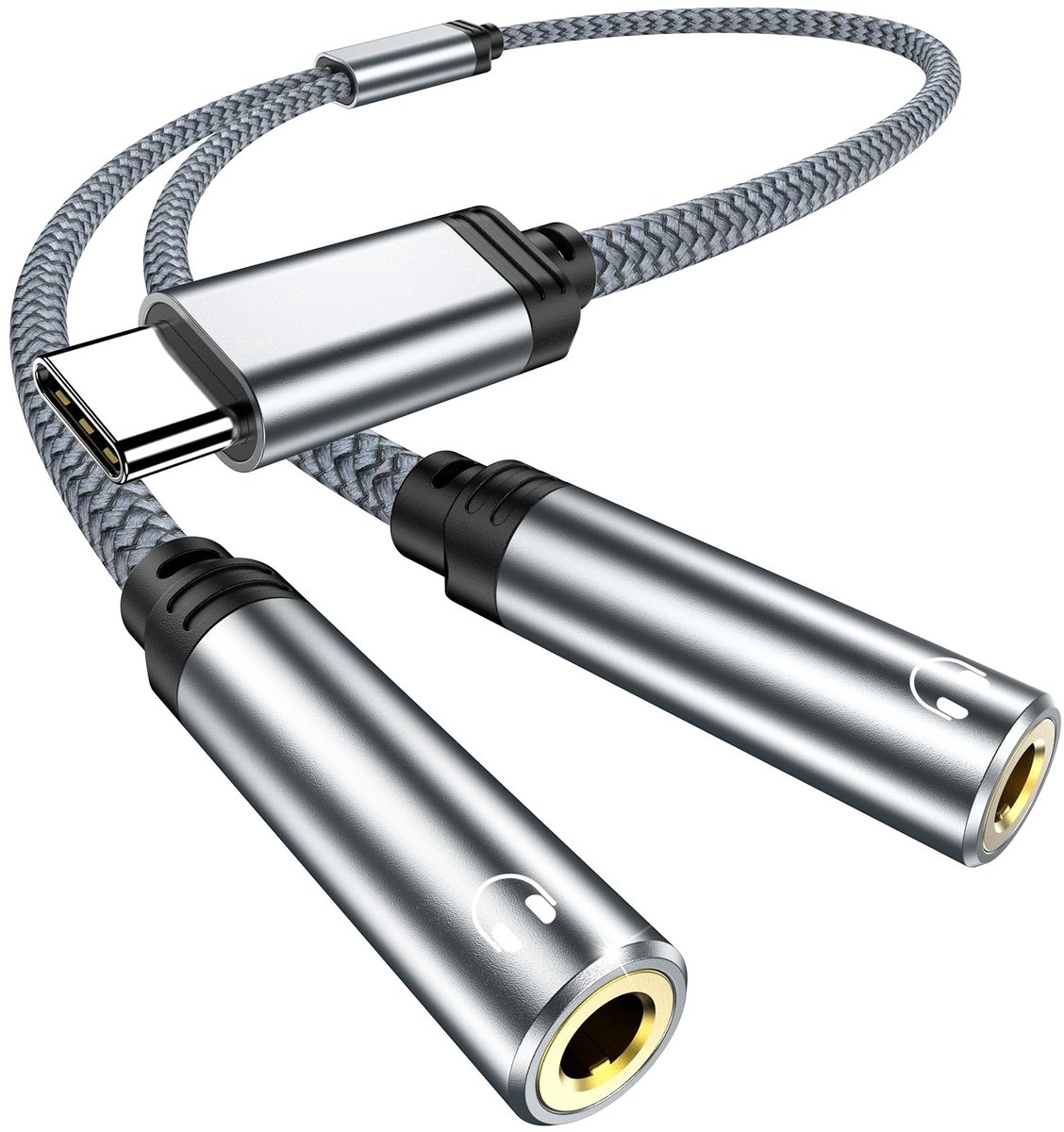 SolidKeus - USB C Splitter voor Hoofdtelefoons en Aux Adapter