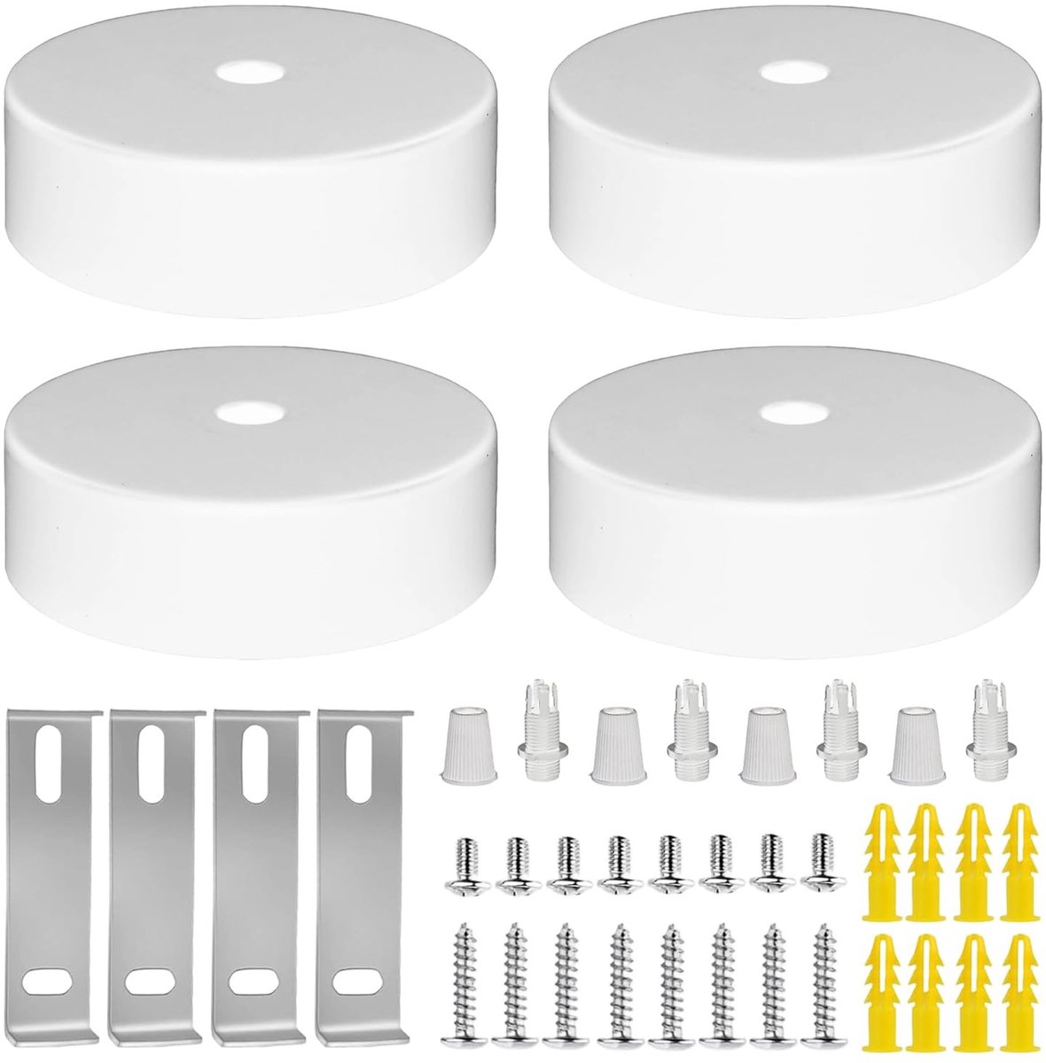 SolidKeus - Plafondbaldakijn Set van 4, Wit, 80 x 20 mm