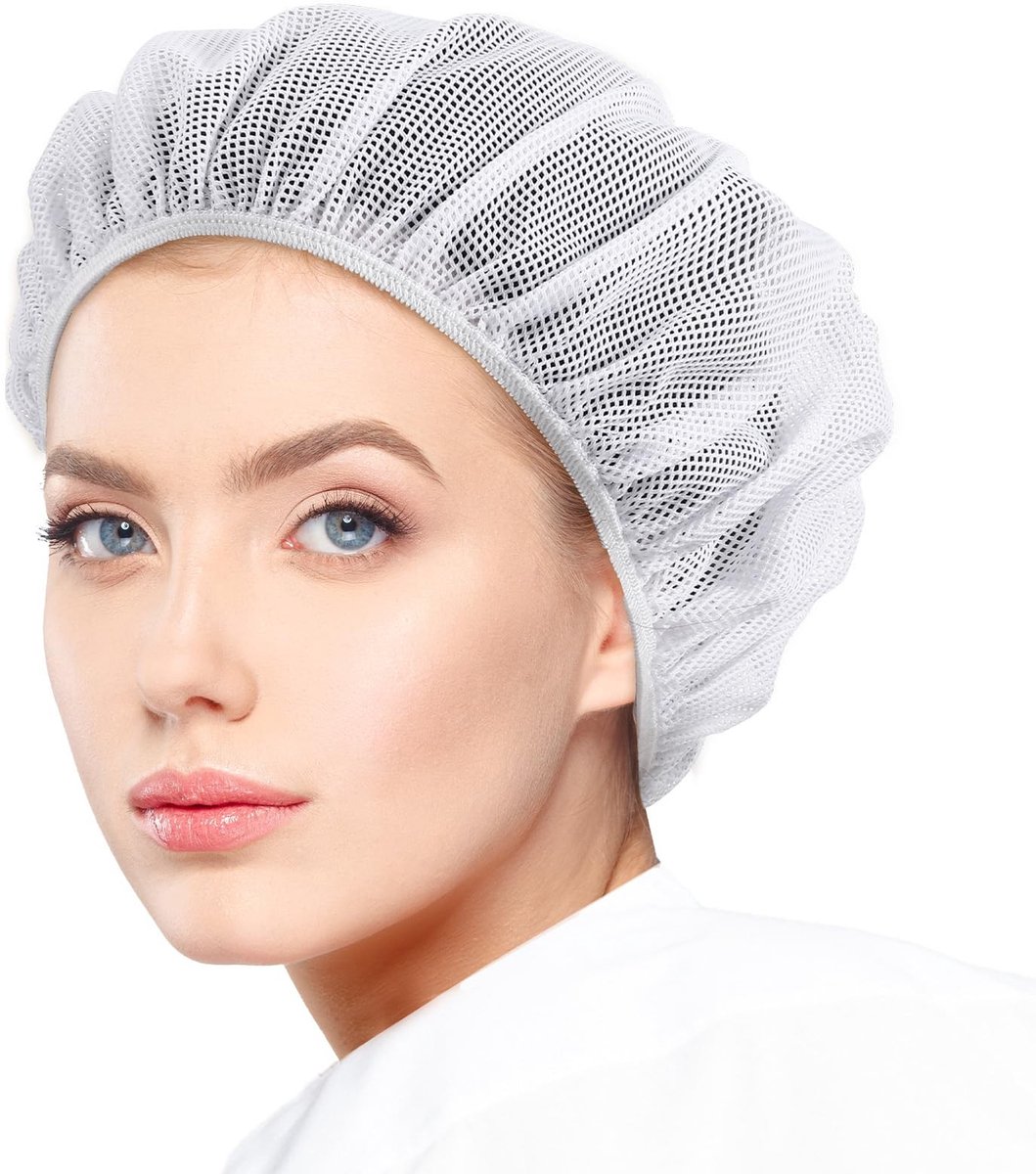 SolidKeus - Set van 6 Witte Elastische Koks Haarnetten