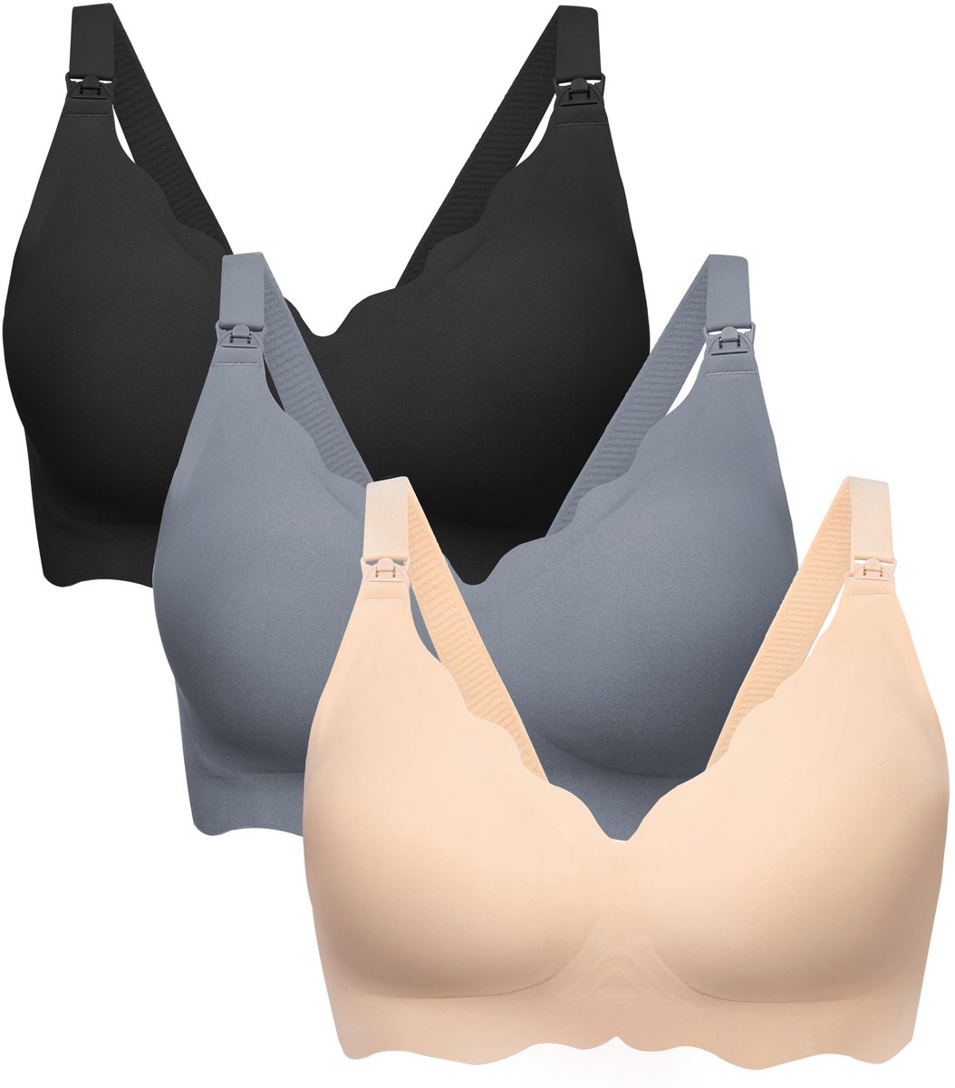 SolidKeus - Set van 3 Naadloze Borstvoedingsbeha's voor Vrouwen