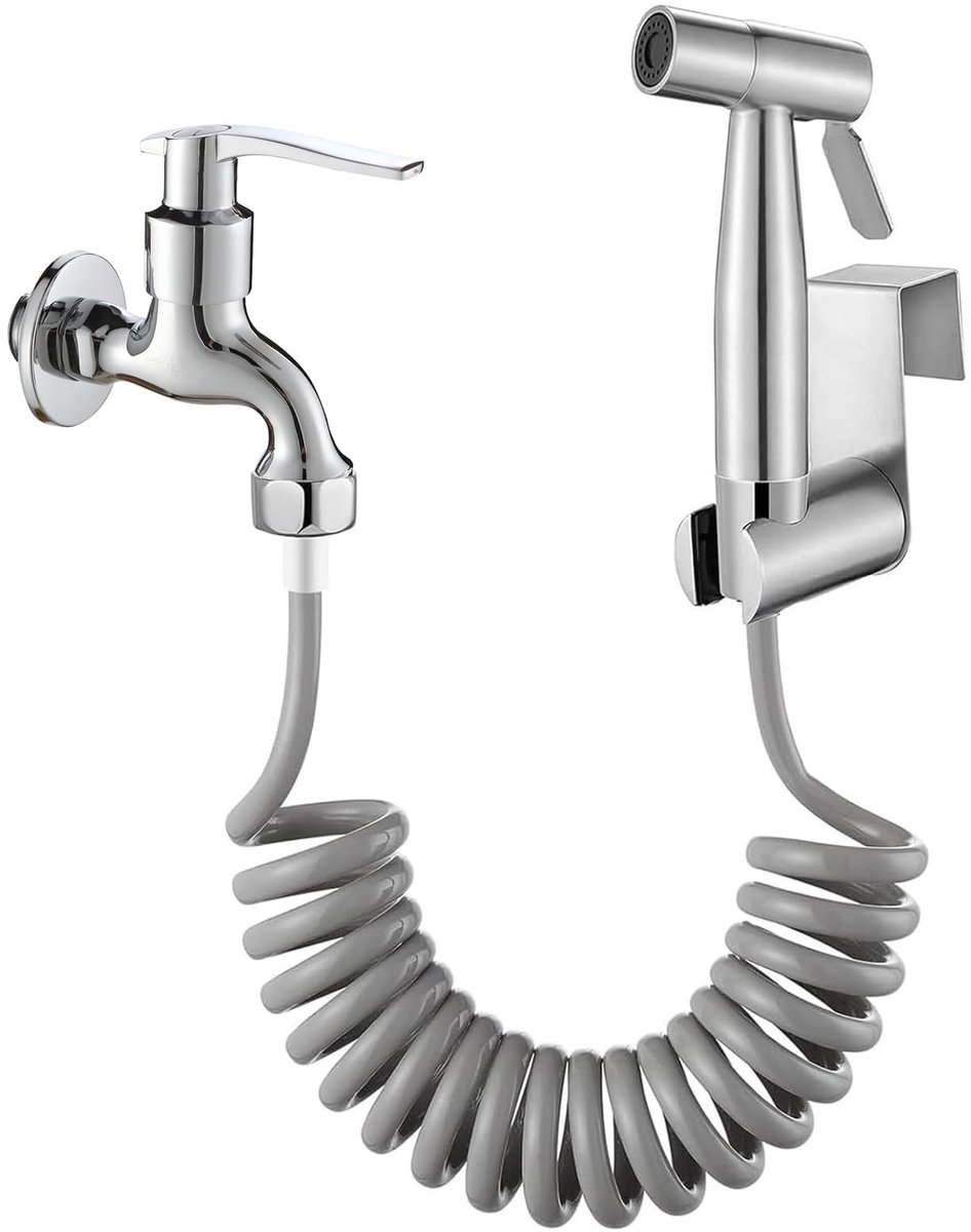 SolidKeus - 3 Stuks Handdouche Set voor Toilet met RVS Flexibele Slang