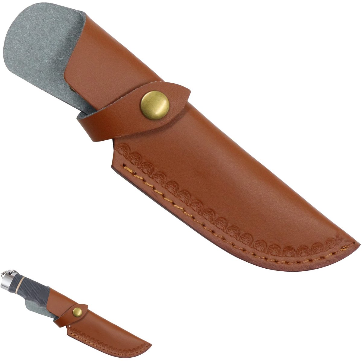 SolidKeus - Vintage Leren Mes Sheath voor Outdoor en Camping