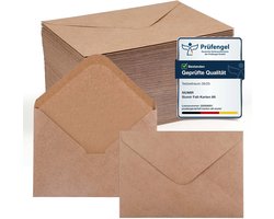 110 enveloppen DIN B6 (17 - 6 x 12 - 5 cm) - hoogwaardige enveloppen in kraftbruin met puntige klep - 120 g - m² hoogwaardig papier - voor documenten - uitnodigingen en wenskaarten