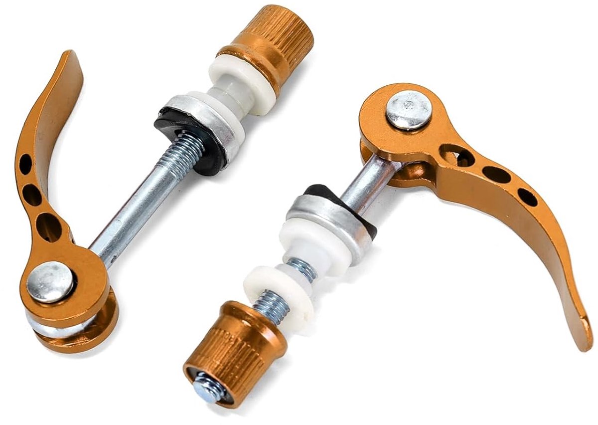 2 stuks fietszitpost bevestigingsbout gele snelle losse bout M6 x 70 mm | Voor mountainbikes en straatfietsen