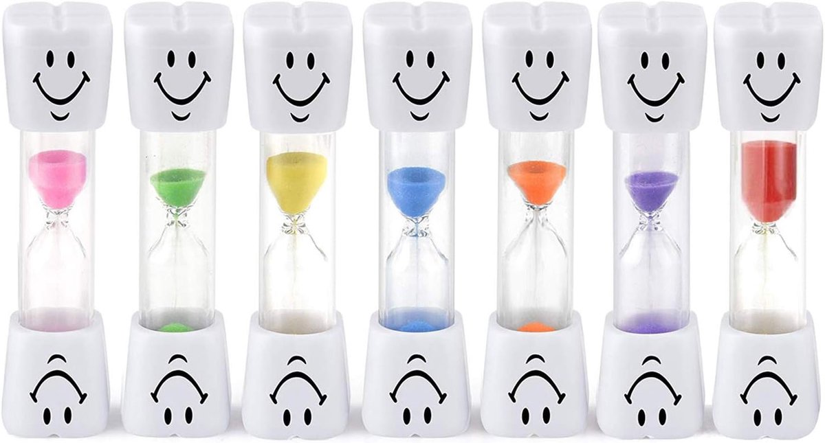 7 stks 2 min Zand Timer Tandenpoetsen Zandloper Zandloper Tandenborstel Klok Tijd Countdown Berekening voor Kinderen Gift Games Koken Klaslokaal Keuken