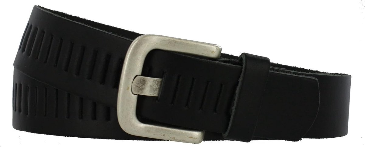 Riem Man 4cm | Sleufriem Glad Leer | Kleur: Zwart | Riemmaat: 115 (totale lengte: 130cm) | 100% Echt Leer | Nikkelvrije gesp