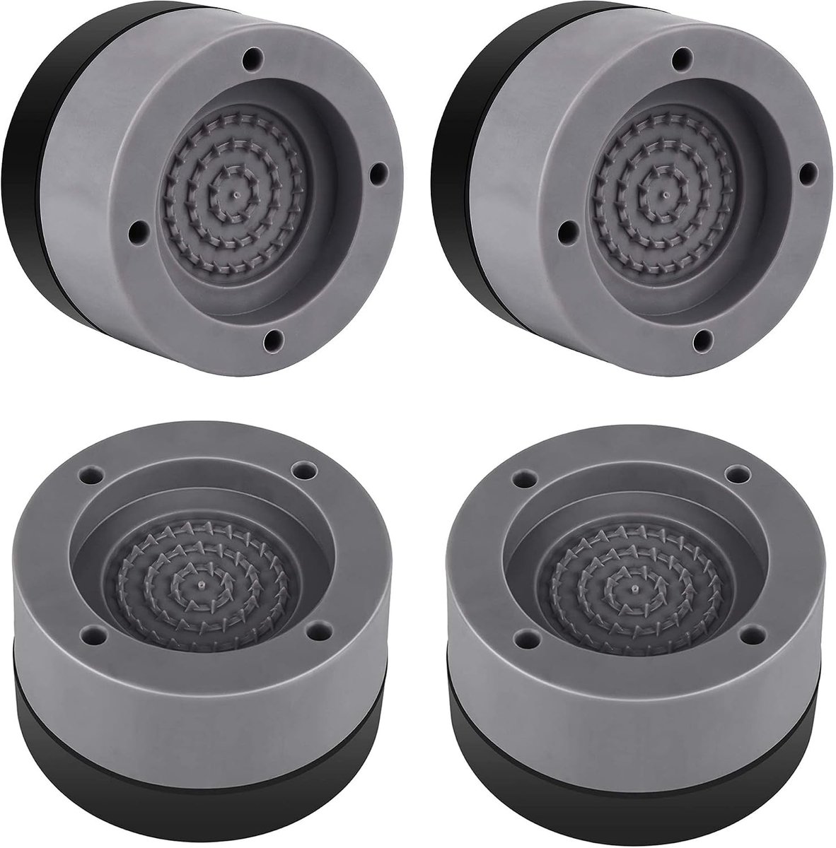 4 stuks, antislip trillingsdempers, voor wasmachine, droger, geluidsisolatie, anti-trillingsmat, grijs
