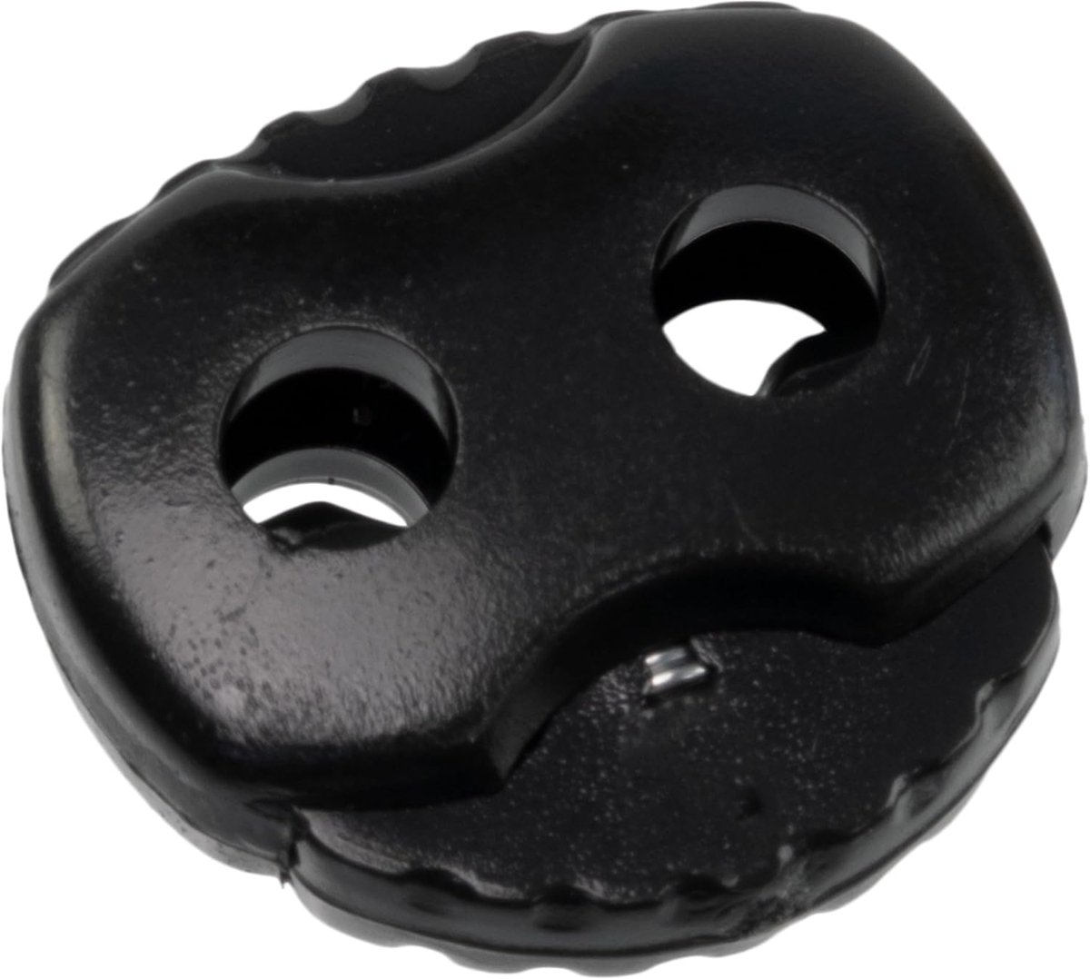 - Lot van 12 ovale veerblokkeerders 22 mm met 2 gaten - stop serre stopkoord - opening 4.5 mm - van plastic - kleur zwart