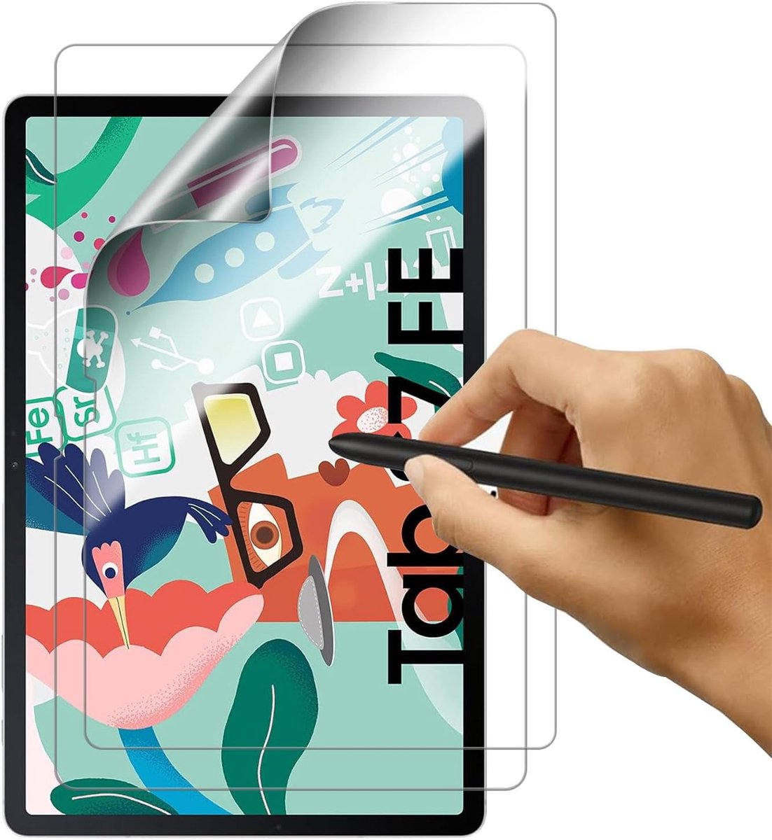 2-pack papieren schermbeschermer voor Samsung Galaxy Tab S7 FE 12.4 inches,matte film voor tekenen en schrijven,anti-reflectie anti-vingerafdruk.