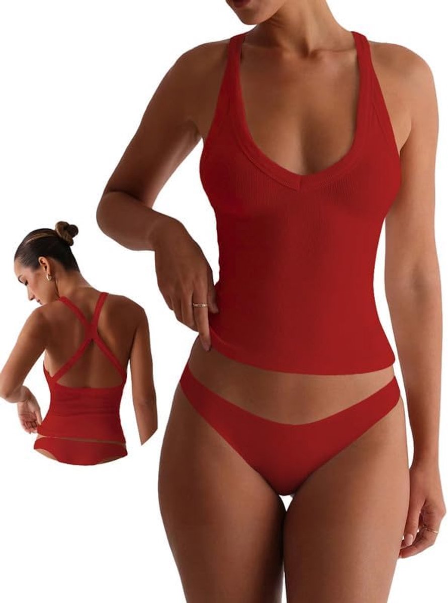 T-shirt voor dames, casual, kort, geribbeld, V-hals, racerback, zomer, sport-T-shirt, elastisch, comfortabel, voor yoga, fitness, dagelijks gebruik