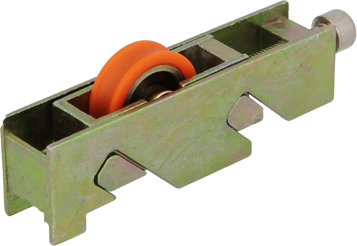 - Schuifraamrol - Set van 2 stuks - Afmeting 68 x 20 mm - Verstelbare metalen behuizing - Kogellager - Ontworpen voor schuiframen - Bichromaat staal - Mod. COR28