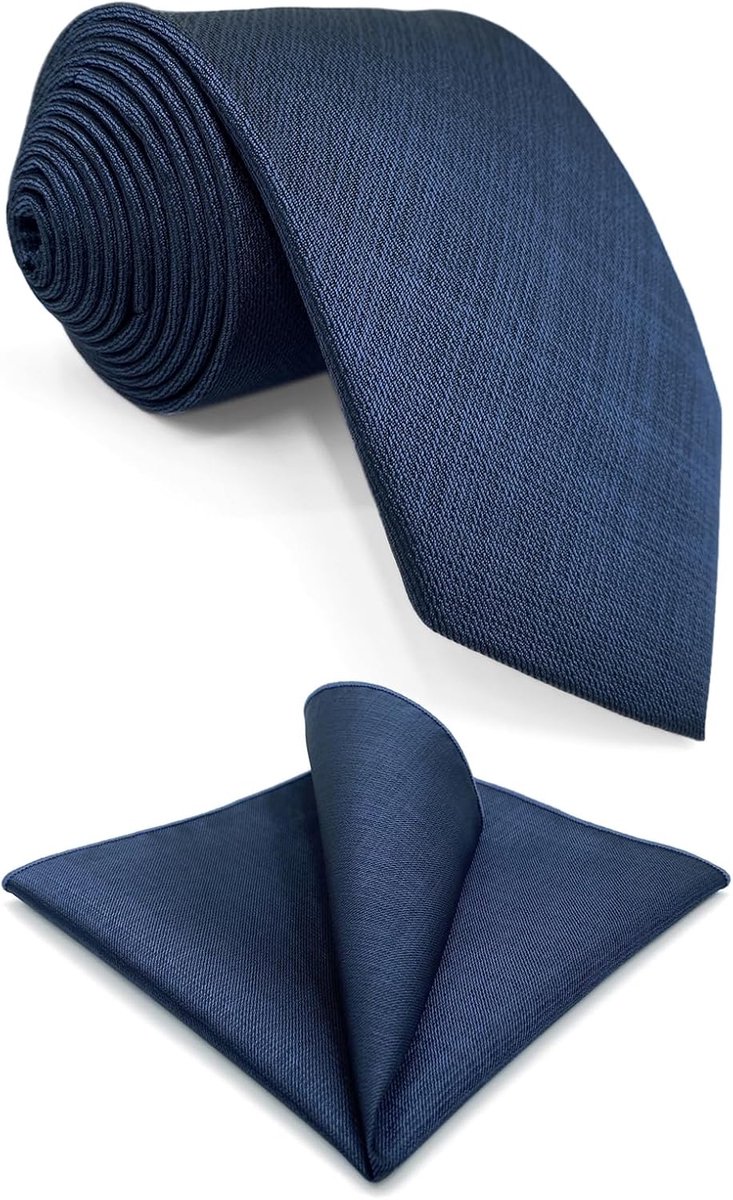 SHLAX&WING Zakelijke stropdassen Herenstropdas Effen blauw Klassiek Extra lang XL Set