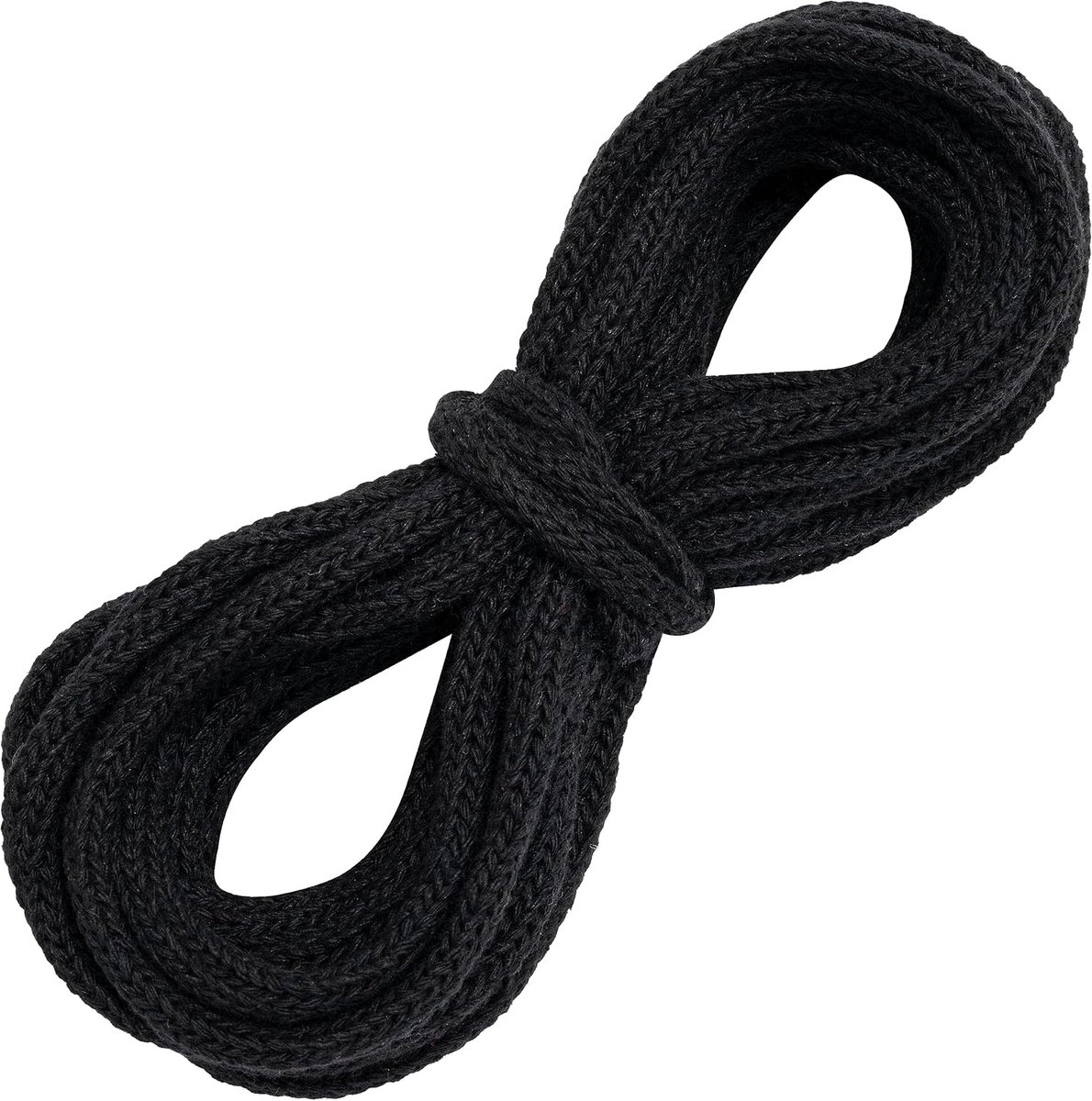 - C67835 - Decoratief koord gevlochten 5 m x 6 mm - van katoen - kleur zwart