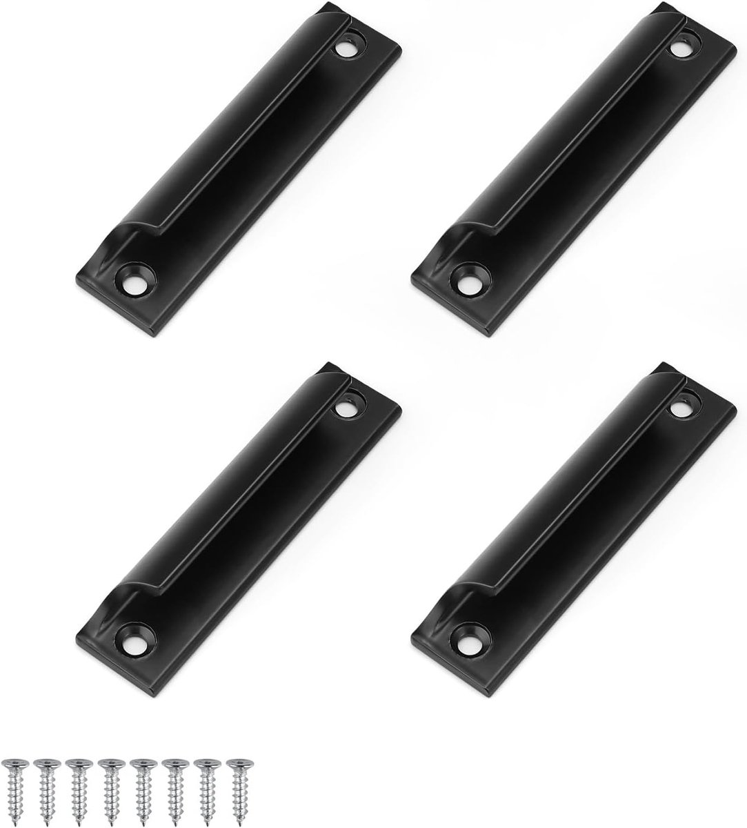 4 stuks meubeldeurgrepen, aluminium schuifdeurgreep, zwart, gebogen keukendeurgrepen, voor balkondeuren, schuifdeuren, laden, duurzaam meubelbeslag