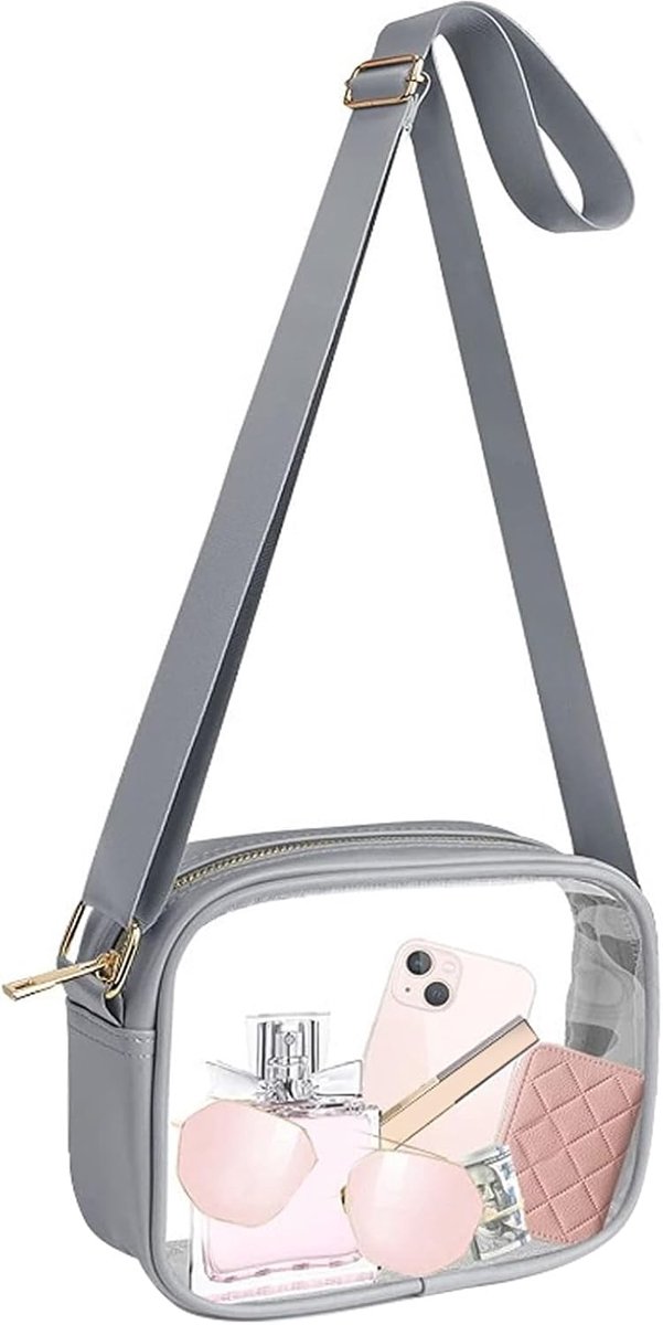 Tas voor dames, transparante schoudertas, waterdichte schoudertas, handtassen met verstelbare schouderriem voor concerten, sportevenementen, reizen