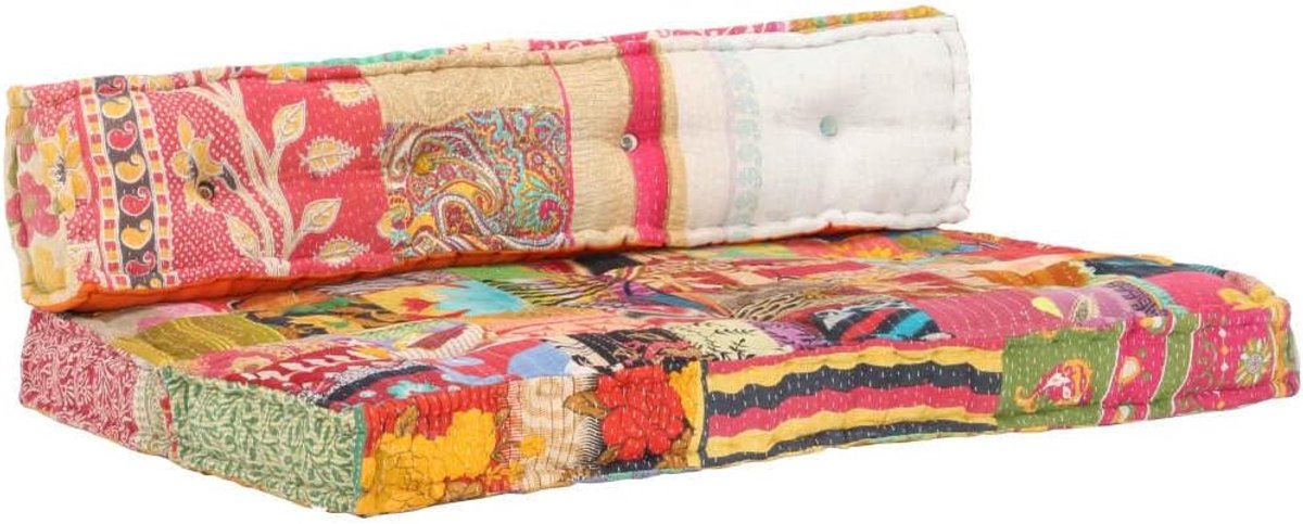 Meerkleurig, patchwork, zachte katoenen bekleding, kussen met dichte bekleding voor woonkamer, bank, uniek design, decoratief zitkussen, 1 stuk