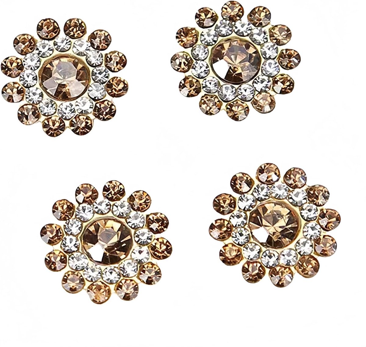 10 stuks 14mm zonnebloemvormige rhinestone klauwknopen kristallen glazen steenknopen voor kledingdecoratie naaiknopen kleding DIY accessoires