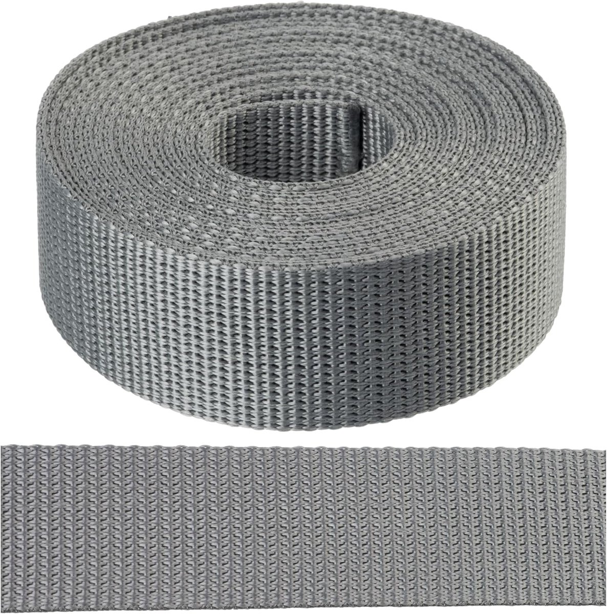 - Polyamide band, kleur grijs, 3 meter | breedte 30 mm | voor naaien, bevestigen, klussen, DIY