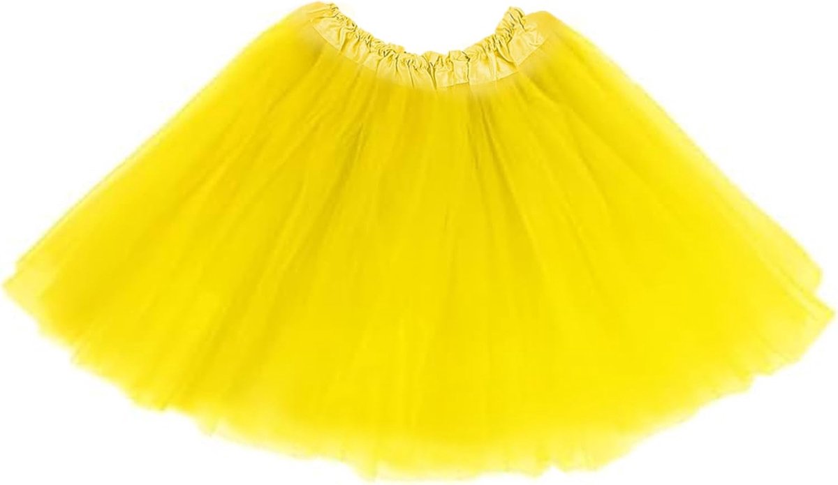 Rok voor meisjes, elastische 3 lagen tule tutu rok, gezwollen prinses fee jurk voor kinderen meisjes dans verjaardag Kerstmis Halloween prinses feest, Geel, One Size