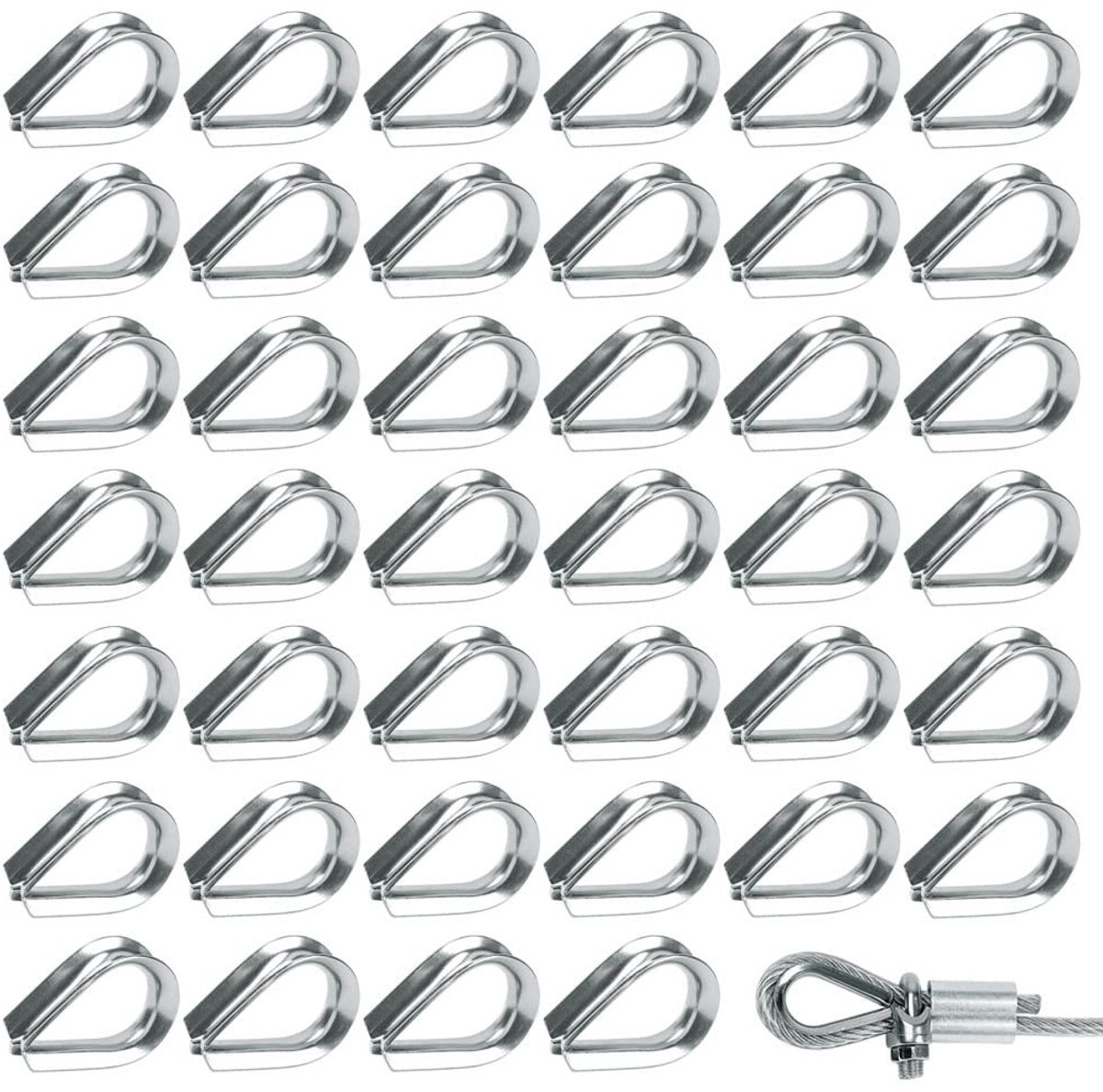 SolidKeus - Set van 50 RVS Kabelbeschermers voor 2mm Draad