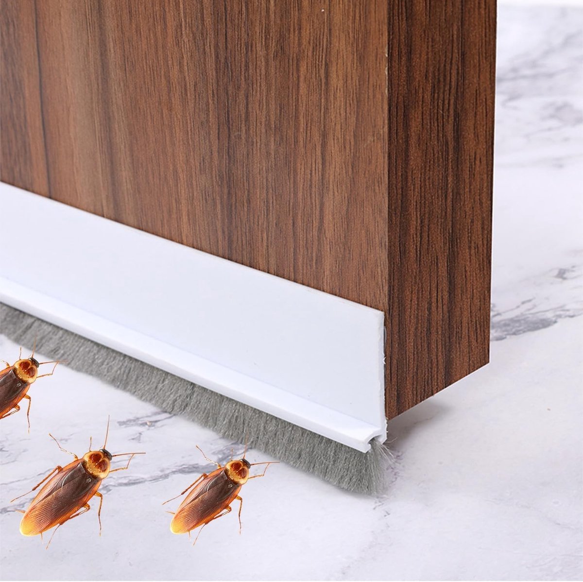 Deurafdichting van 100 cm met Borstel, Zelfklevend, Geluid- en Koudbestendig, Waterdicht en Stof- en Insectenwerend, 2 Stuks, Eenvoudig op Maat te Snijden