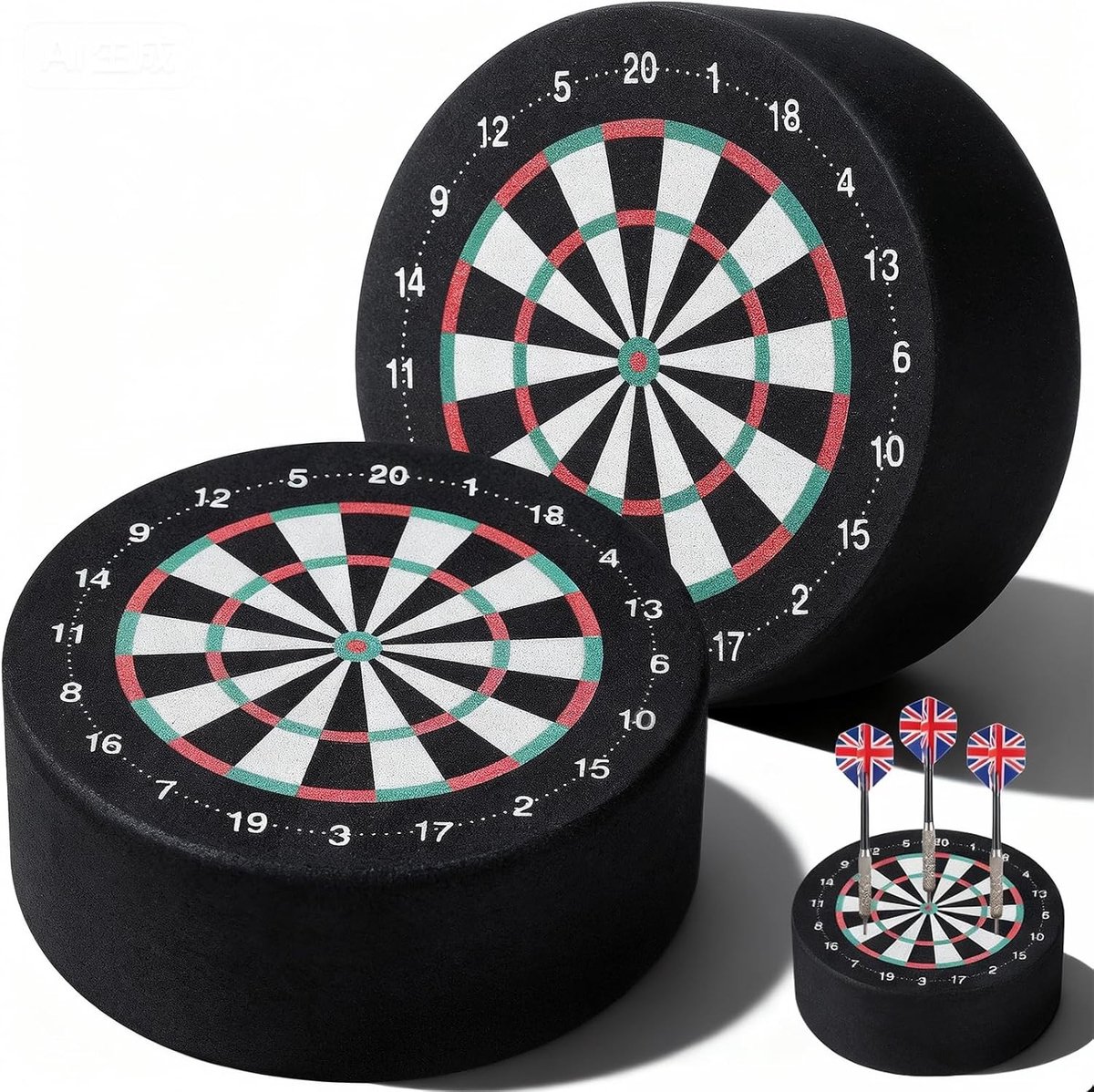 Dart Stand voor Thuisgebruik, Draagbaar Mini Dart Station met Soft Tip en Steel Tip, Ideaal voor Spelletjes en Competities (Zwart, 10 x 4 cm)