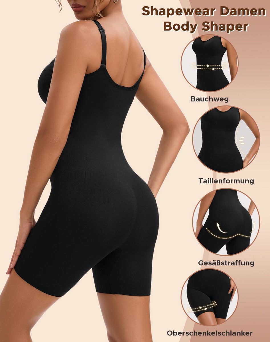 SolidKeus - Dames Shapewear Body Shaper met Afneembare Borstpadding