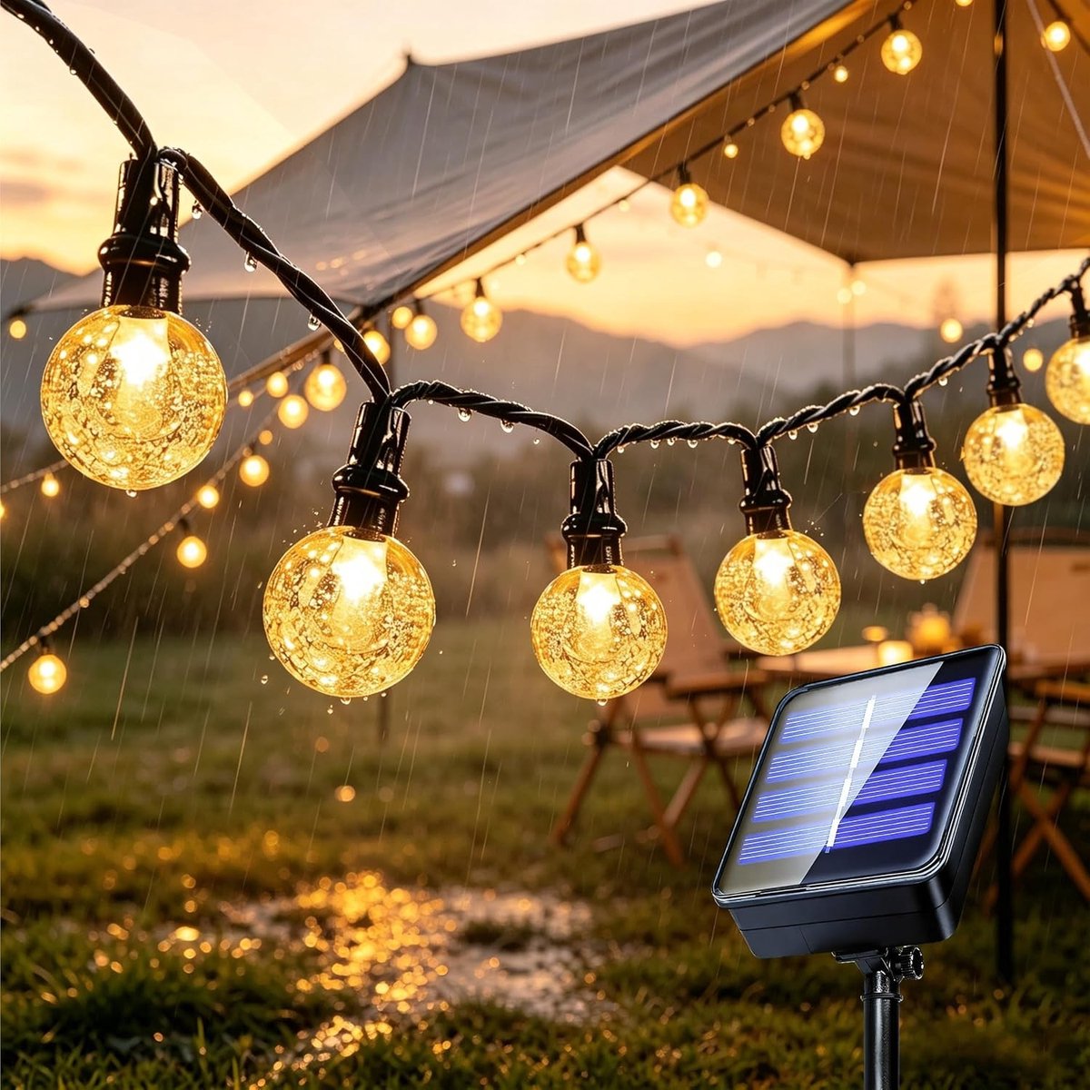 Tuinverlichting buiten lichtsnoern - Zonne-lichtsnoer - 7 Meter - 50 LED Waterdicht IP65 - Voor Tuin en Balkon