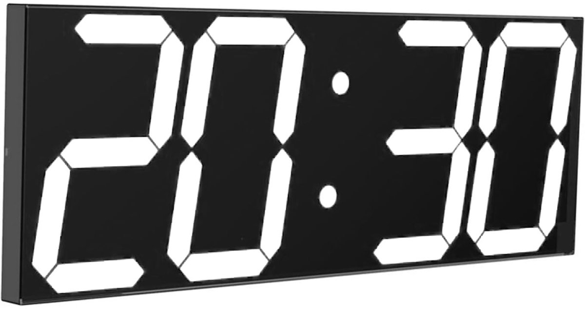 SolidKeus - Grote Digitale Wandklok met LED Display en Alarmfunctie