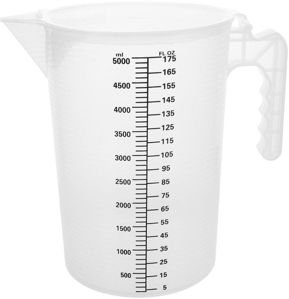 SolidKeus - Transparante Maatbeker van Voedselveilig PP met Deksel, 5 Liter