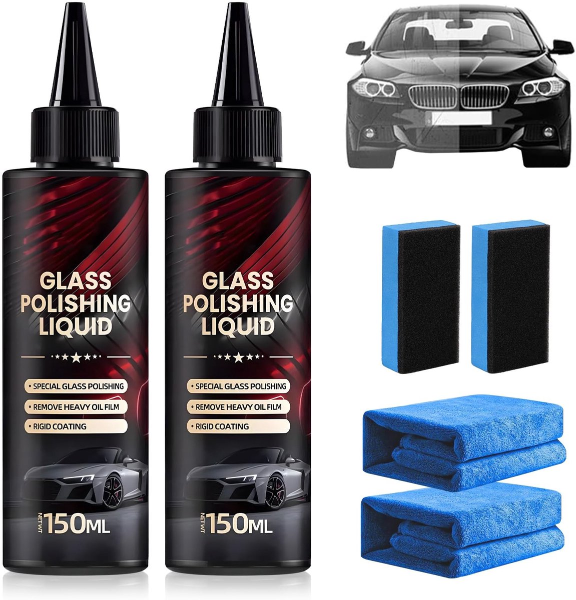 SolidKeus - Set van 2 Glaspoleermiddelen voor Auto