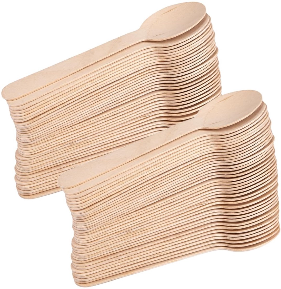 SolidKeus - Set van 200 Houten Lepels voor IJs en Desserts
