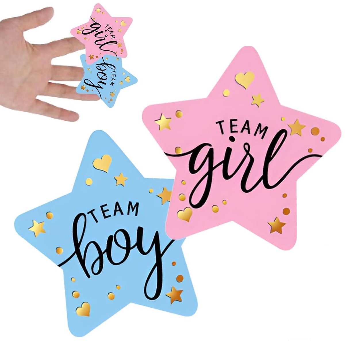 SolidKeus - 96 Stuks Baby Shower Stickers voor Gender Reveal