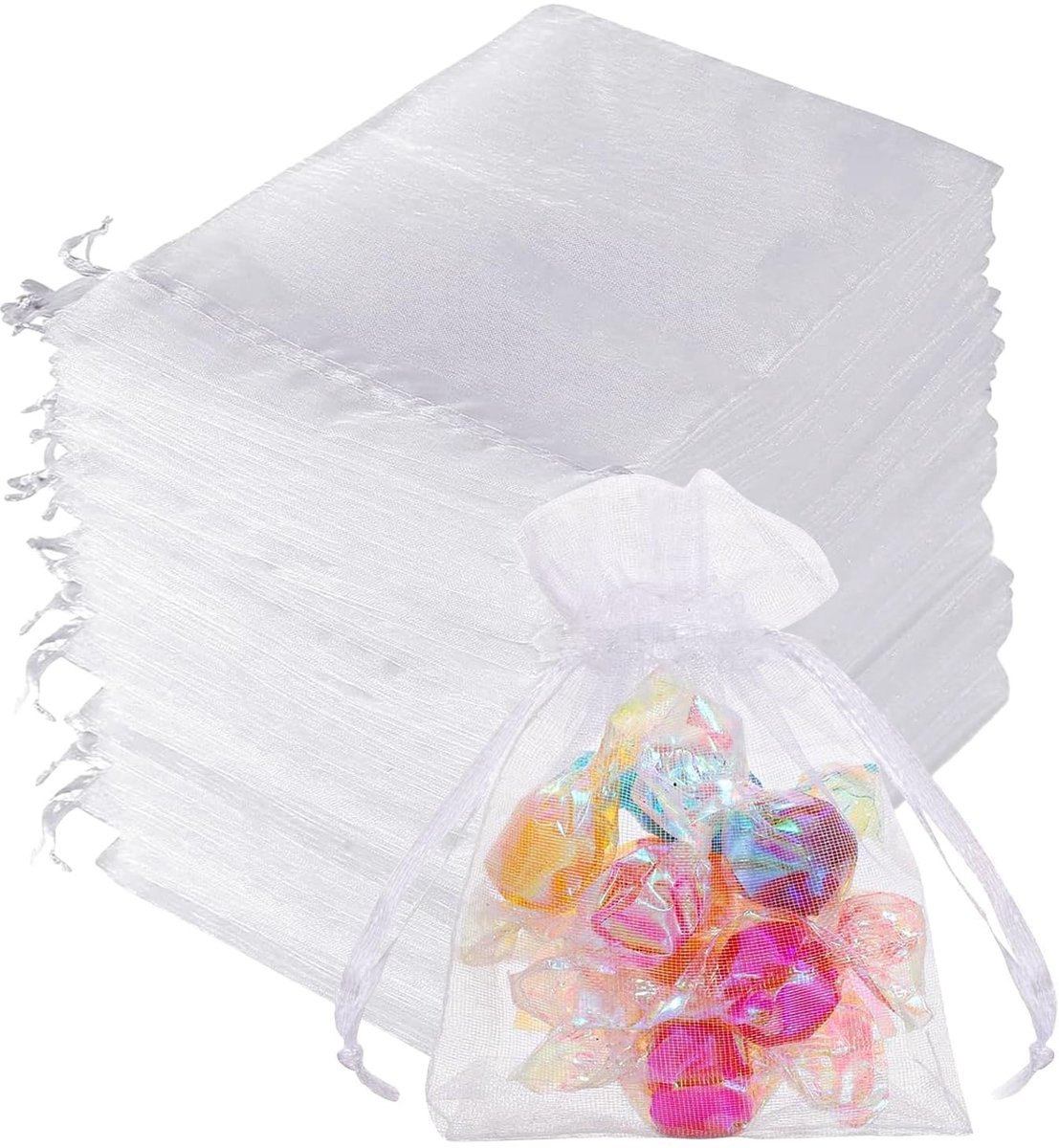 SolidKeus - Organza Cadeautasjes, 100 Stuks, 7x9cm