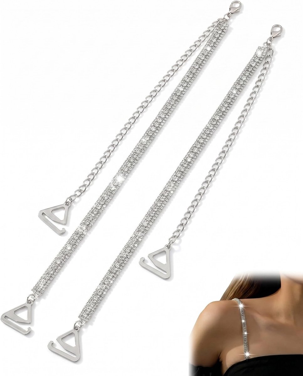 SolidKeus - Verstelbare BH-bandjes met Strass-Steentjes