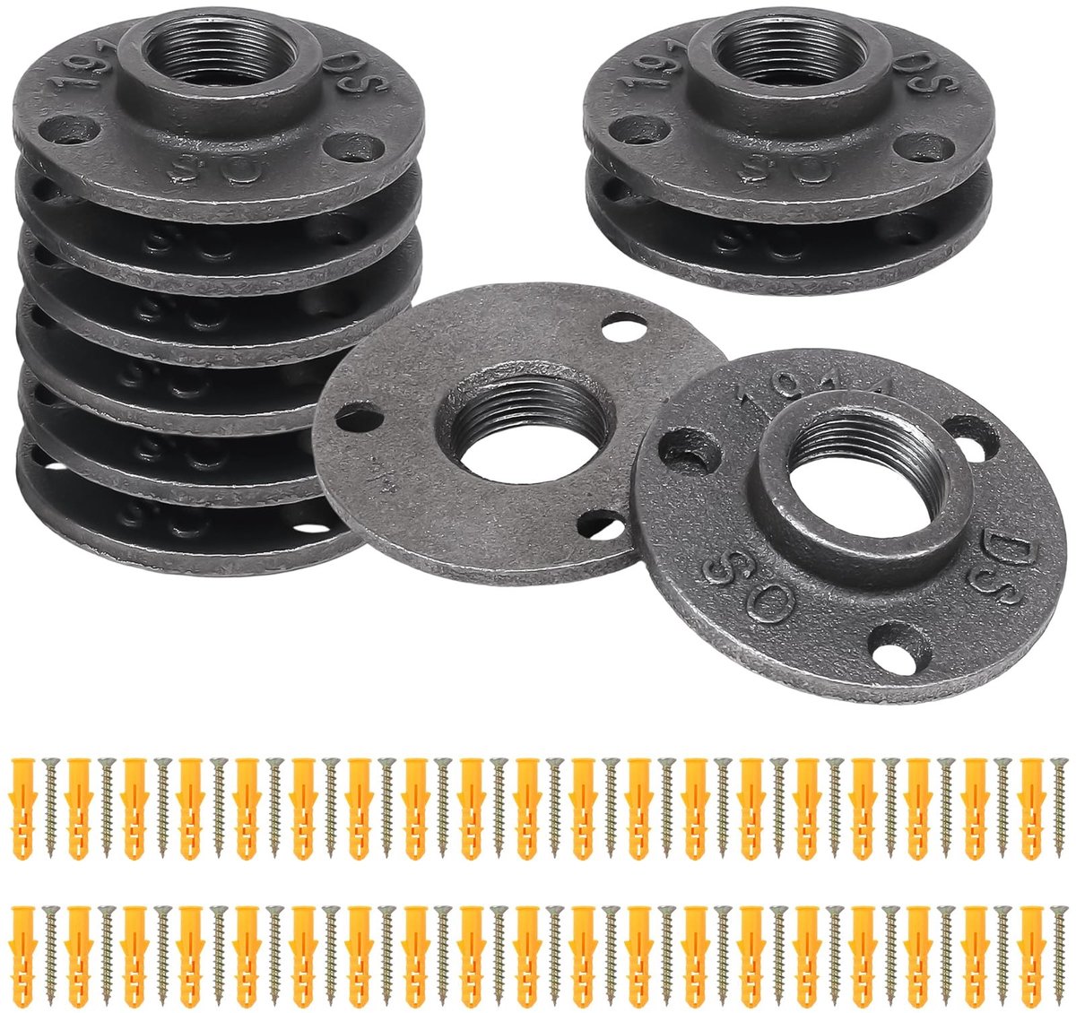 SolidKeus - Set van 10 Flens 3/4" BSP Schroefdraadflenzen met Schroeven