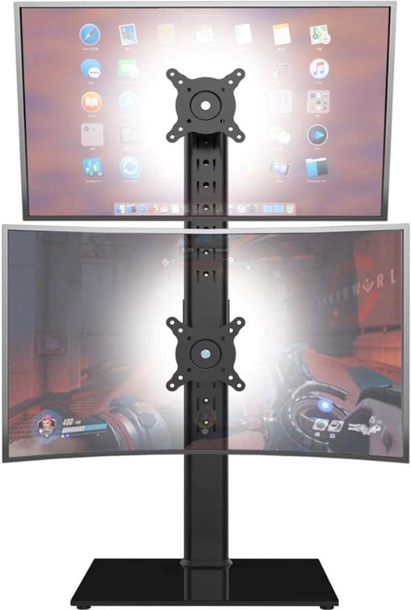 ZRNS® Dubbele Monitor Arm - Monitorbeugel - 2 Schermen - Verticaal Stapelscherm - Draaibaar - 13-34 Inch
