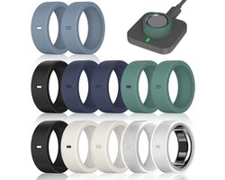 Ringen hoes compatibel met Oura Ring Gen 4 / 4 Keramiek/Gen 3/Ultrahuman ring, Surport opladen met cover, anti-kras elastische siliconen ringen, beschermhoes voor mannen en vrouwen, training