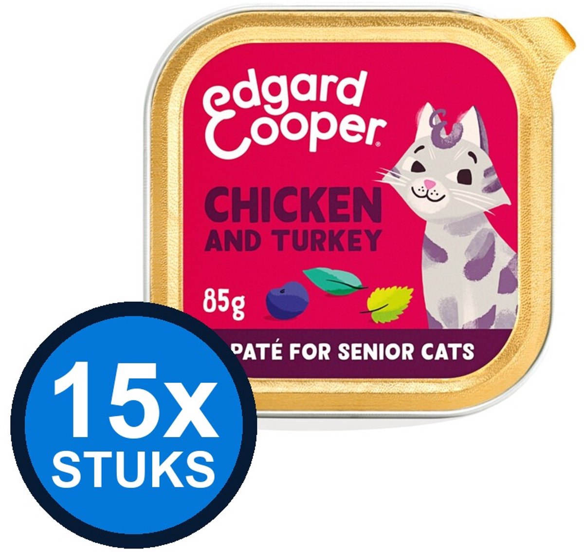 Edgard & Cooper Edgard&Cooper kat senior paté kip&kalkoen 85gr