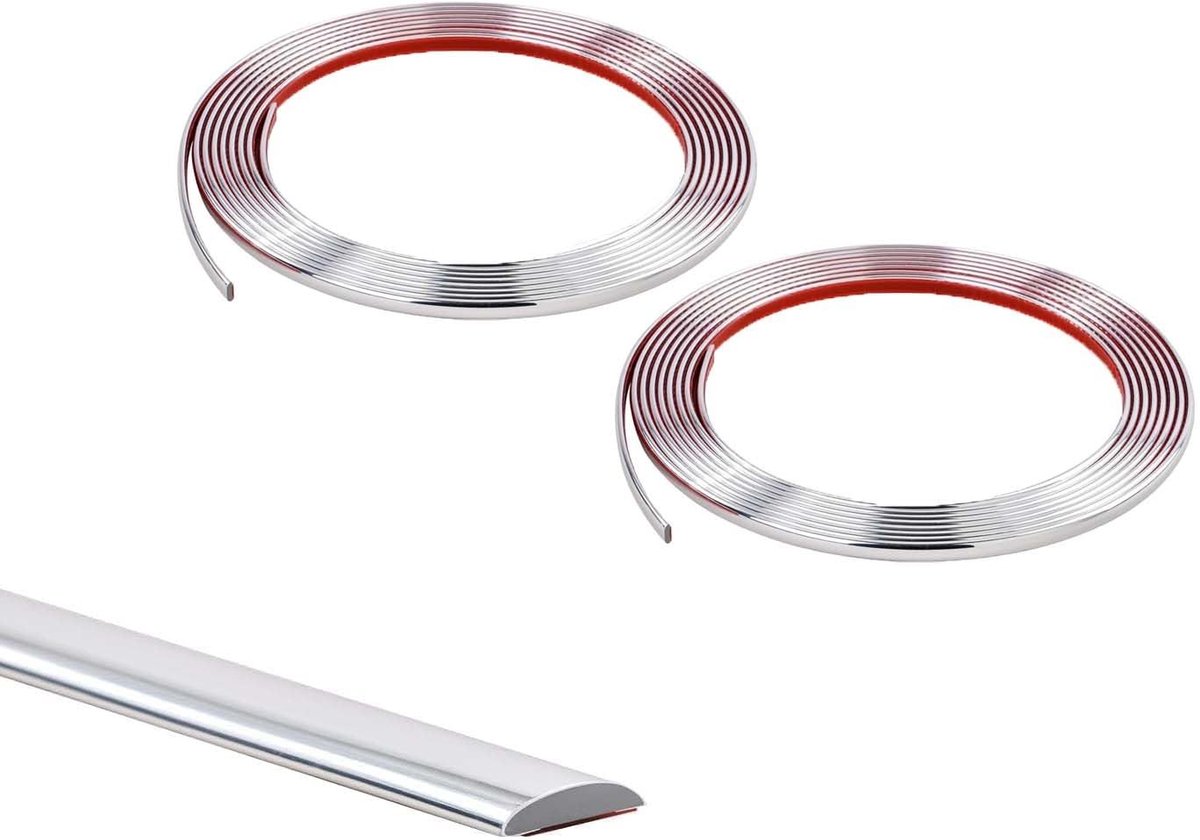 Elzusha - Zelfklevende Decoratieve Randstrip 10m x 13mm - Zilver