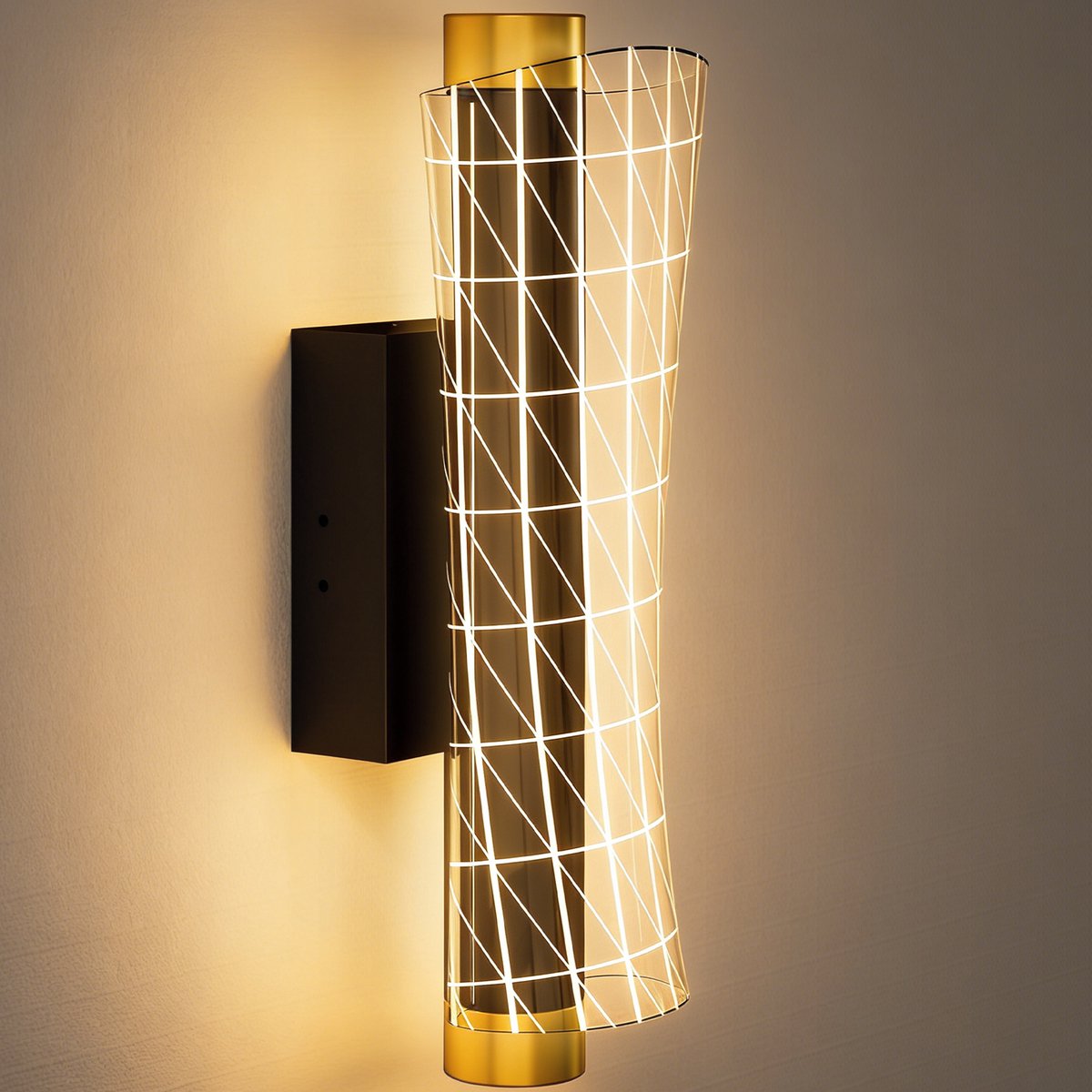 HOMCOM Wall Lamp-Metall, Acryl-30,7L x 11B x 10,5H cm-Schwarz