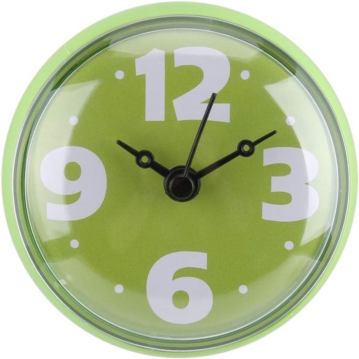 Waterdichte Zuignap Wandklok in Cartoonvorm voor Badkamer - Mini Doucheklok met Timer en Accessoires, Groen