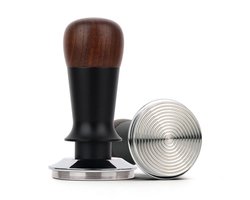 SolidKeus - 53mm Espresso Tamper met Houten Handvat en Stalen Basis
